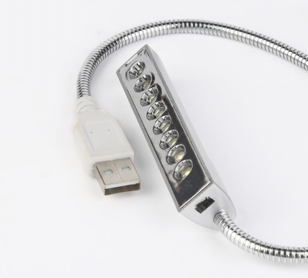 Micro USB Light Gooseneck แล็ปท็อปพีซีแบบยืดหยุ่น 8 Led Book Light RoHS